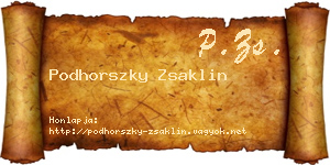 Podhorszky Zsaklin névjegykártya